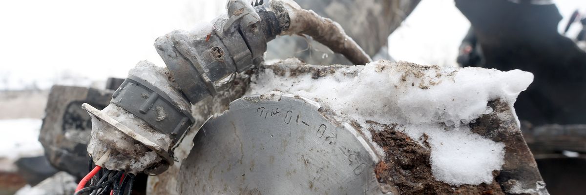 Rocket fragment fired on Ukraine.