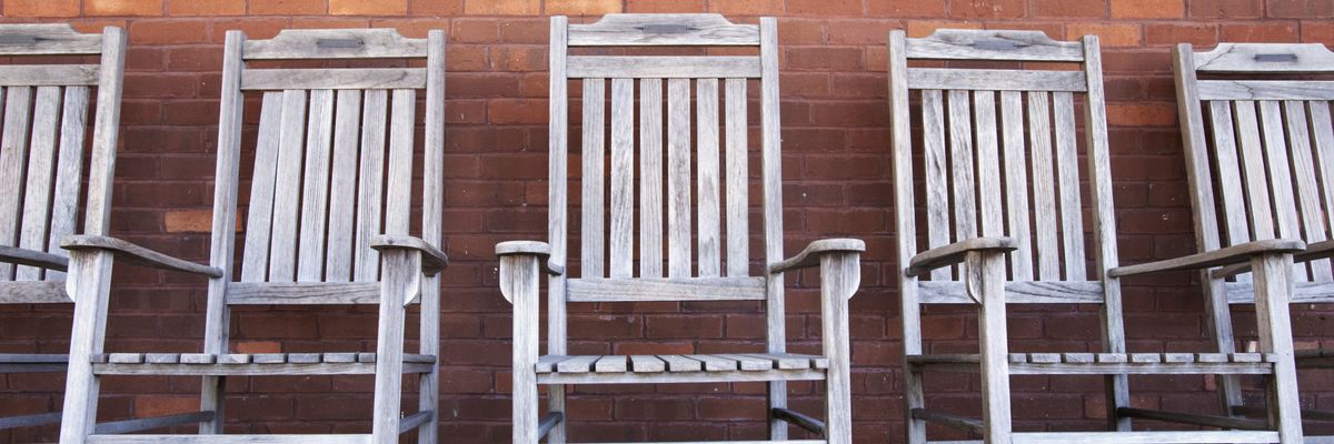 Rocking chairs on a porch