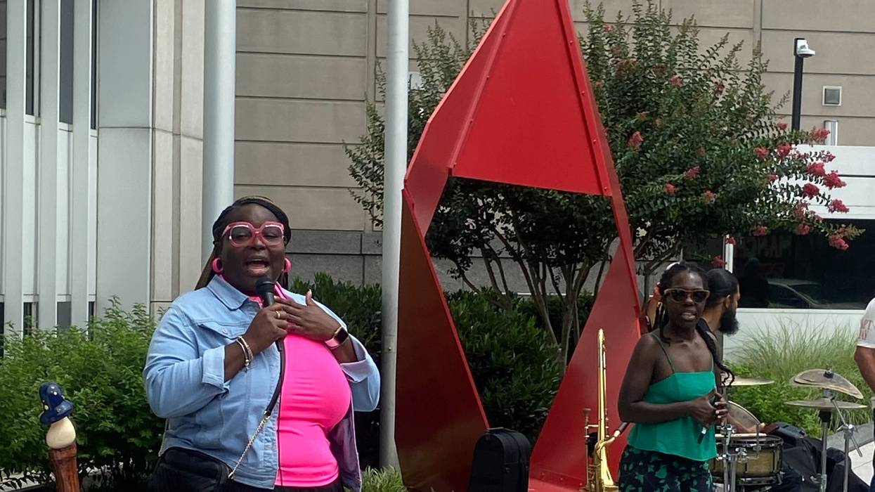 Roishetta Ozane outside FERC.