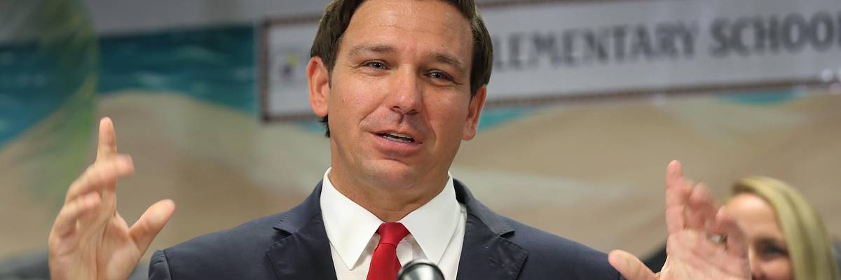 Ron DeSantis at a public school