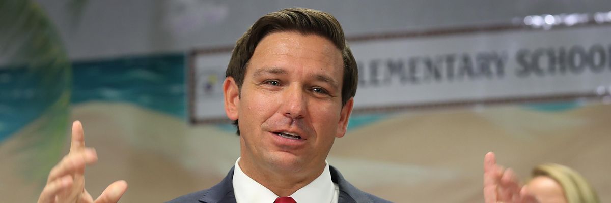 Ron DeSantis at a public school