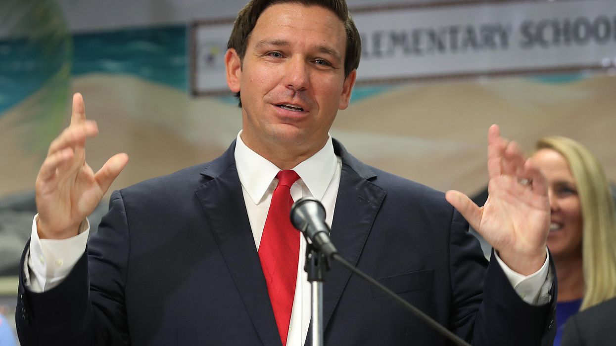 Ron DeSantis at a public school