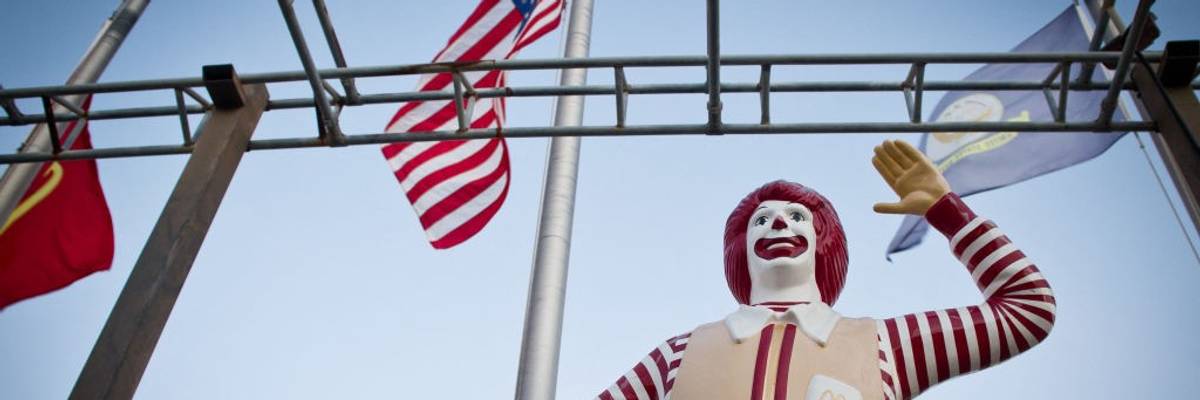 Ronald McDonald statue at the Guantanamo Bay McDonald;s.