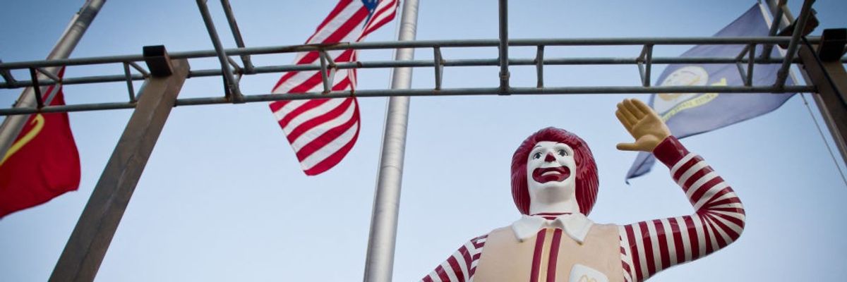 Ronald McDonald statue at the Guantanamo Bay McDonald;s.