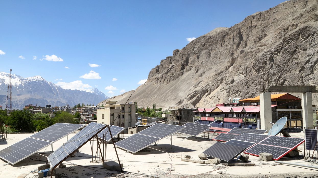 Rooftop solar panels in Pakistan.