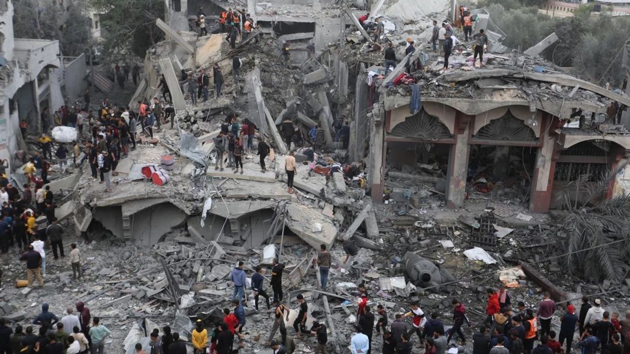 Rubble and destruction near Rafah in Gaza