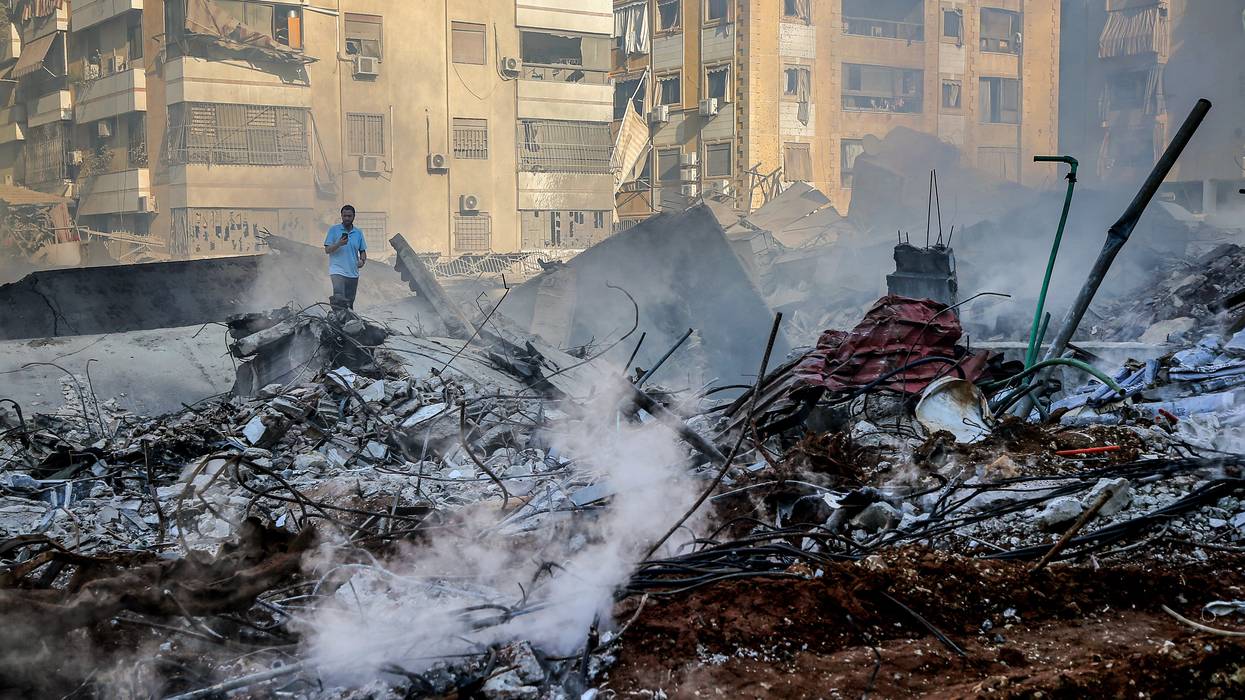 Rubble from Israeli attack on Beirut