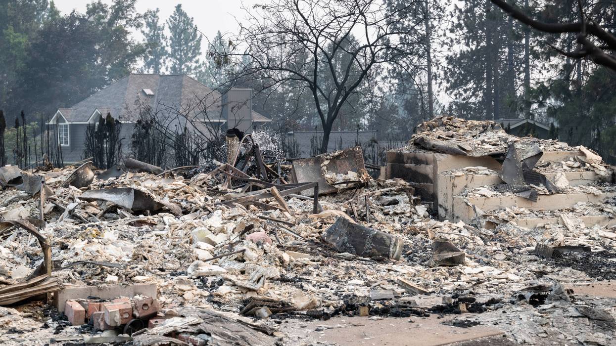 Rubble from Spokane wildfires.