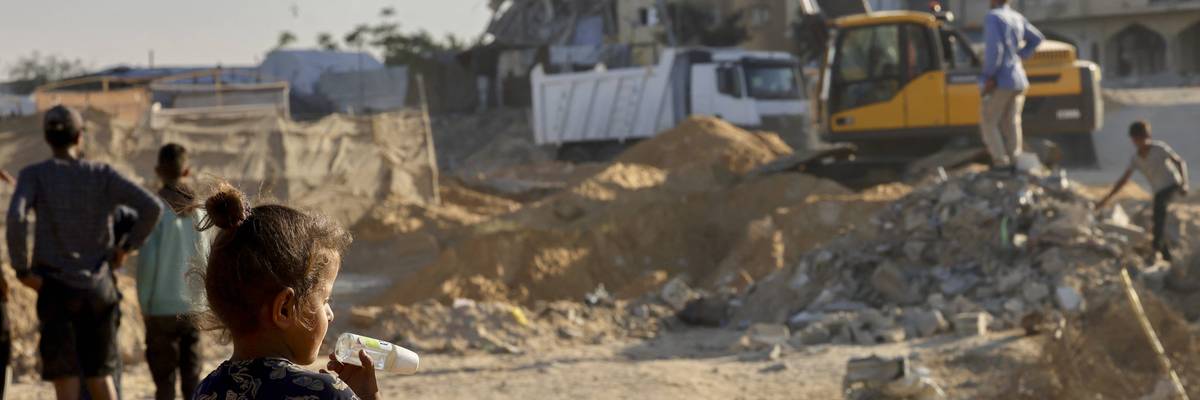 Rubble in Gaza