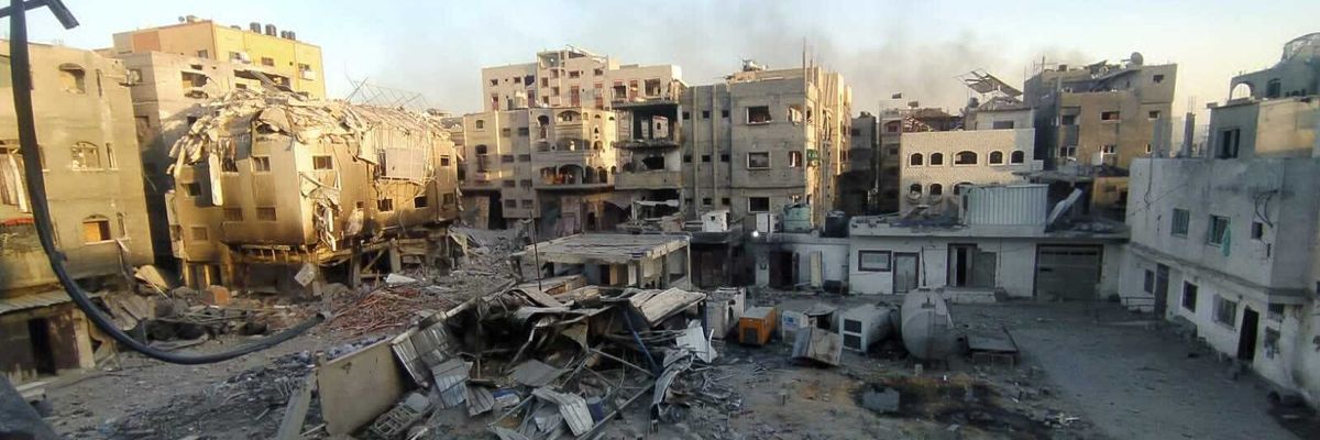 Ruins of Kamal Adwan hospital.