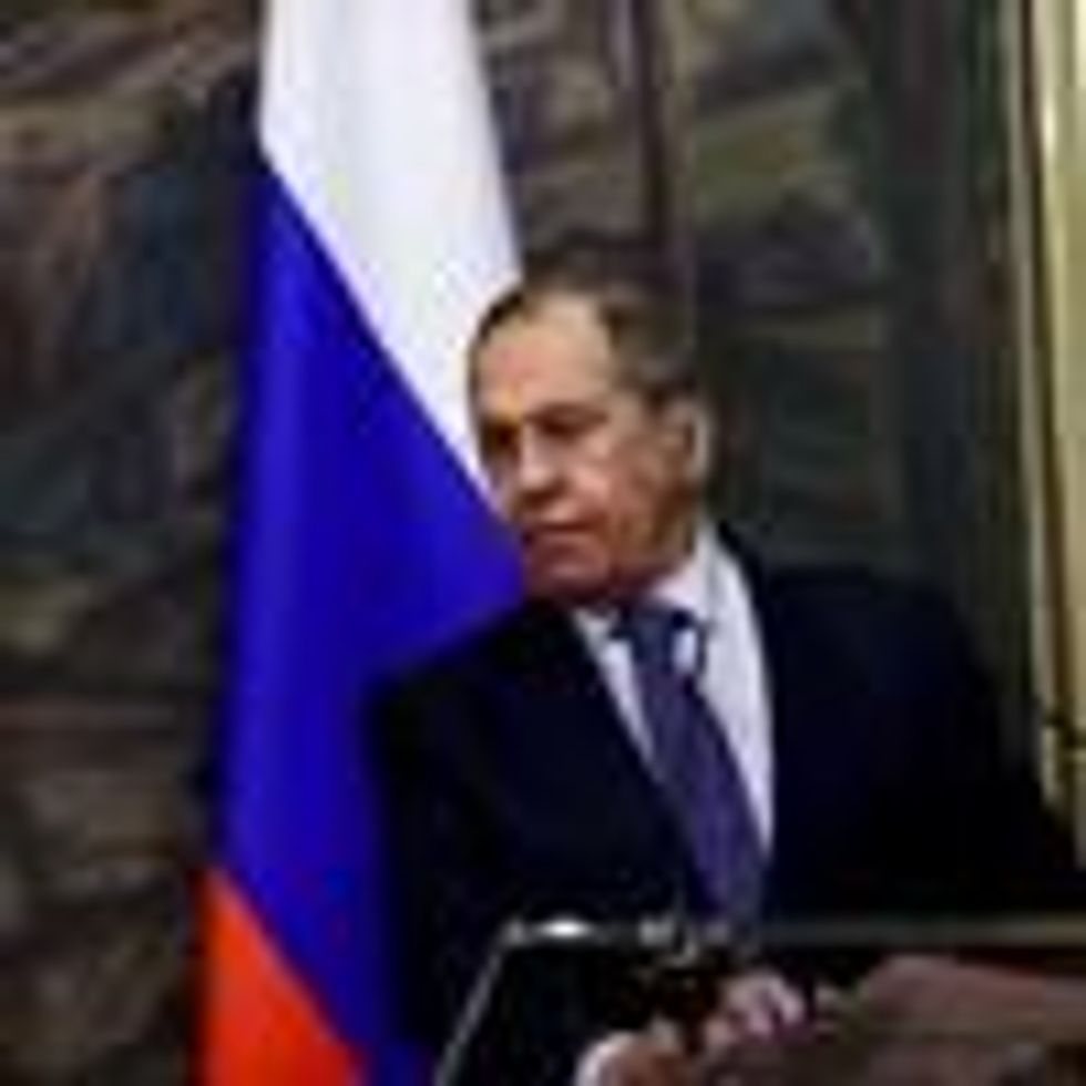 Russian Foreign Minister Sergey Lavrov speaks during a press conference