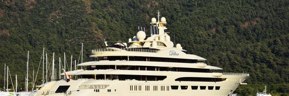 Russian yacht in harbor