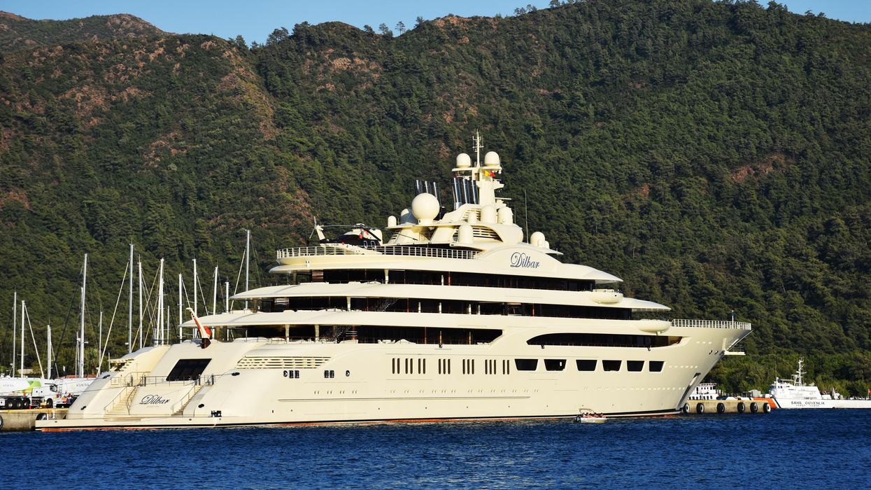 Russian yacht in harbor