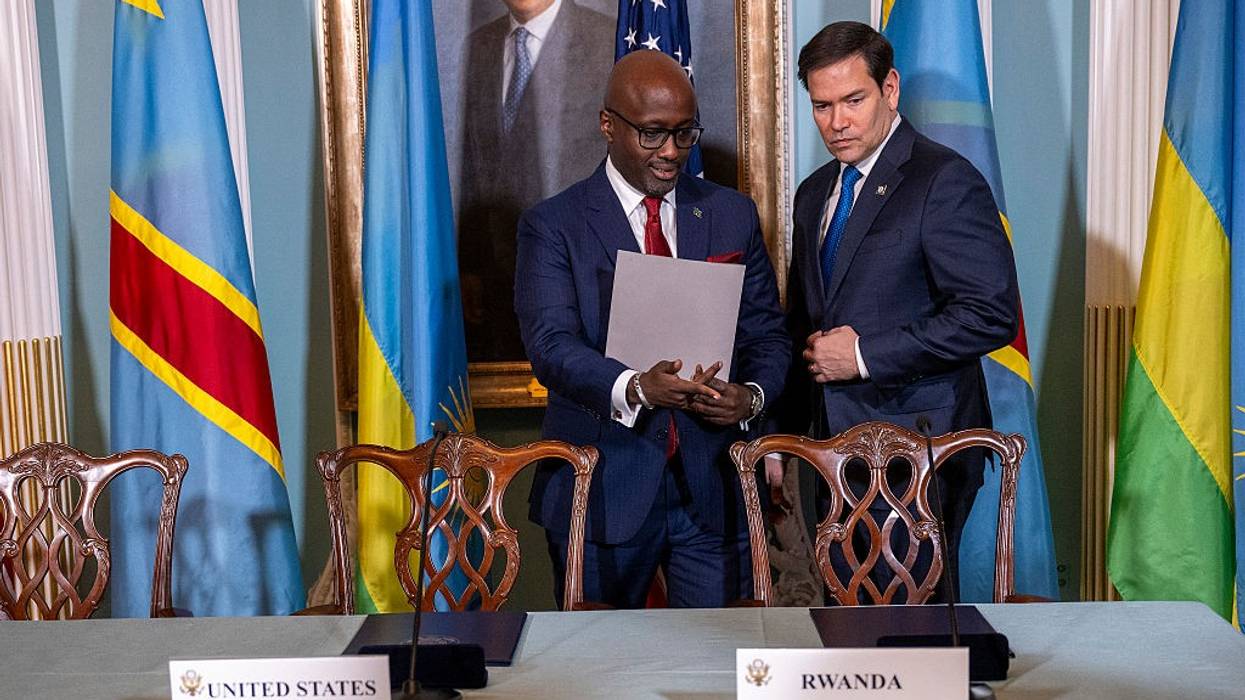 Rwandan Foreign Minister Olivier Nduhungirehe meets U.S. Secretary of State Marco Rubio