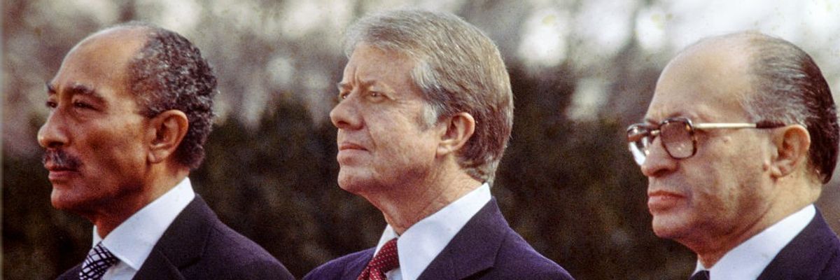 Sadat, Begin, and Carter at the Egypt-Israel Peace Treaty