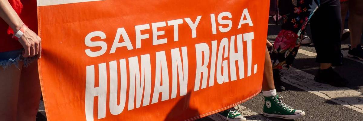 Safe Horizon banner reads, "Safety is a human right."