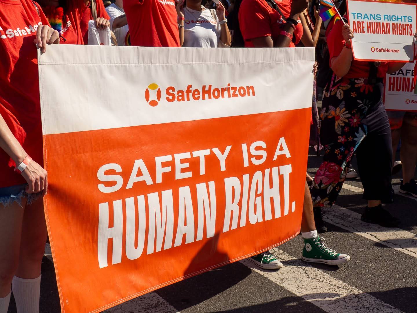 Safe Horizon banner reads, "Safety is a human right."
