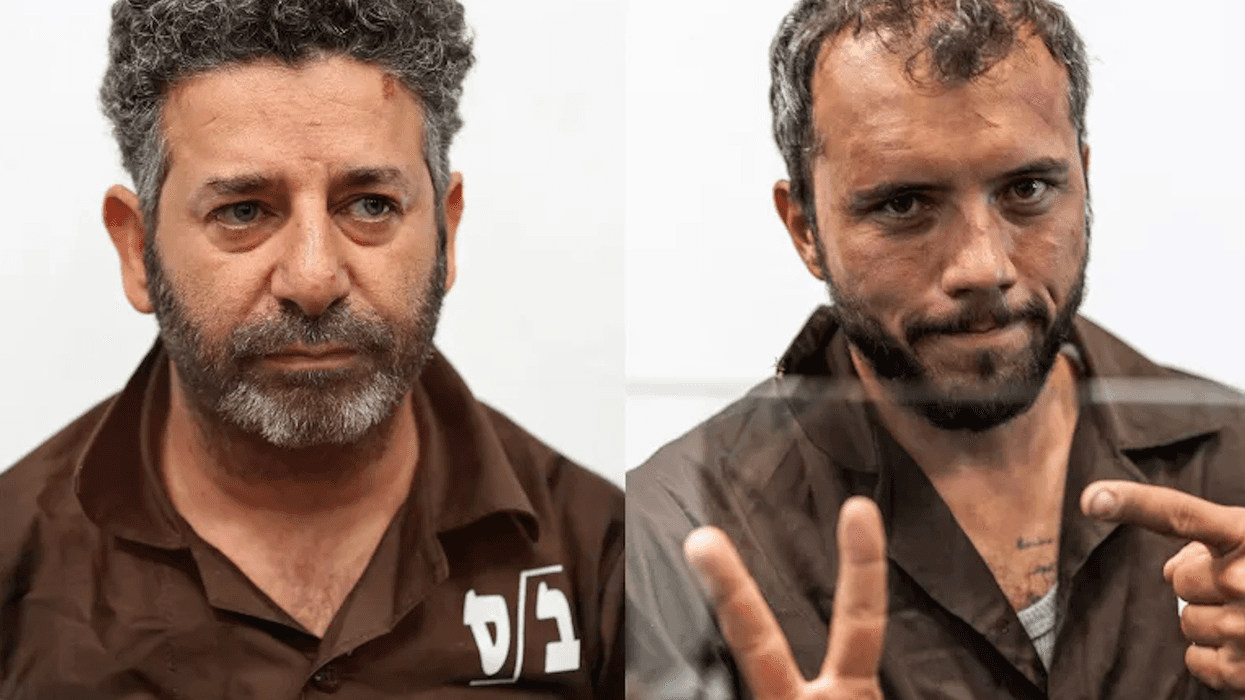 Saif Abu Keshek and Thiago Avila are seen in Israeli custody