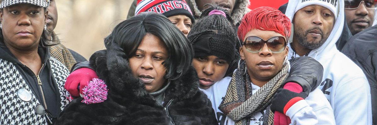 Samaria Rice, the mother of Tamir Rice, at a rally