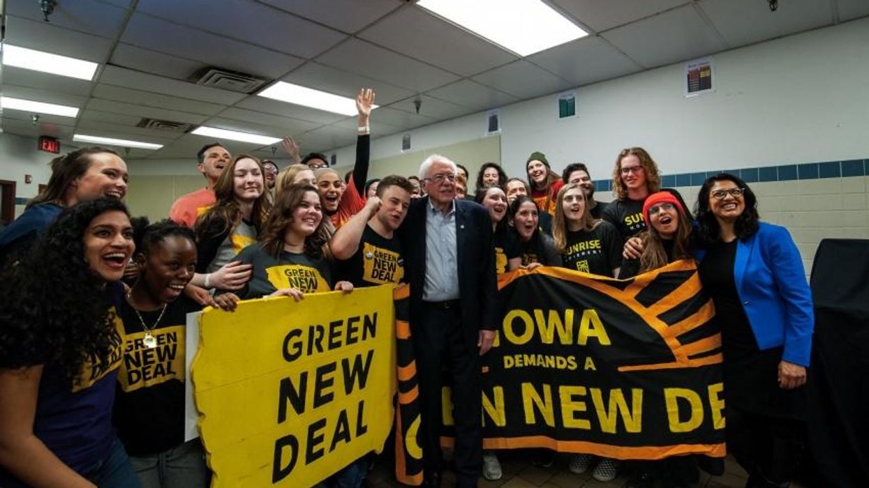 In Iowa, Rashida Tlaib and the Sunrise Movement Push the Green New Deal--and Bernie Sanders
