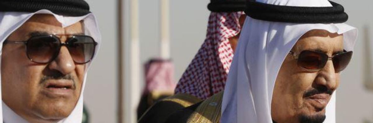 Saudi Arabia's Crown Prince Mohammed bin Nayef (L) seen here with his uncle King Salman (R) in Riyadh, January 27, 2015