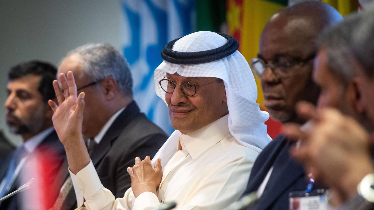 Saudi Arabia's energy minister speaks during an OPEC press conference