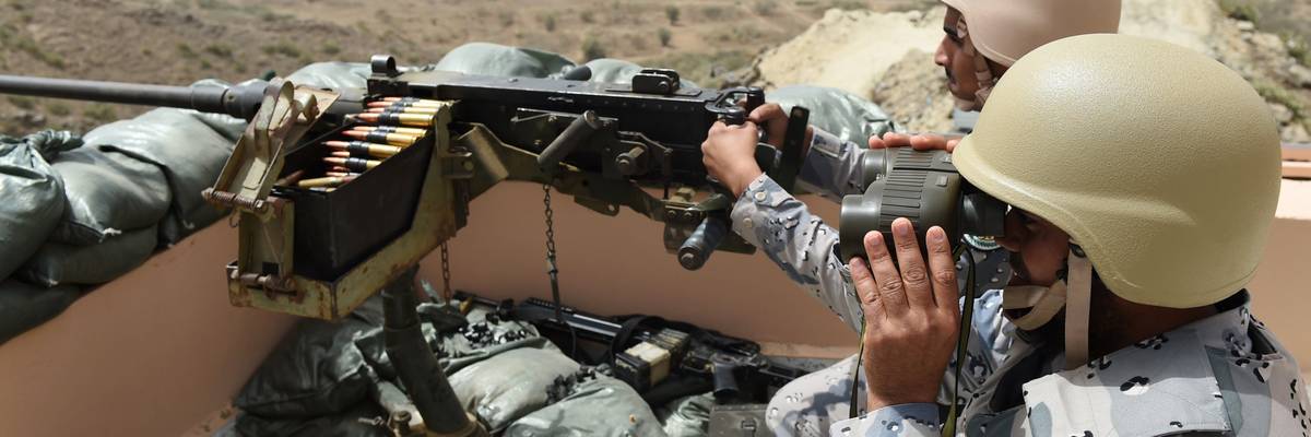 Saudi border guards on Yemeni border