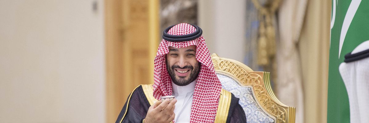 Saudi Crown Prince Mohammed bin Salman attends a ceremony