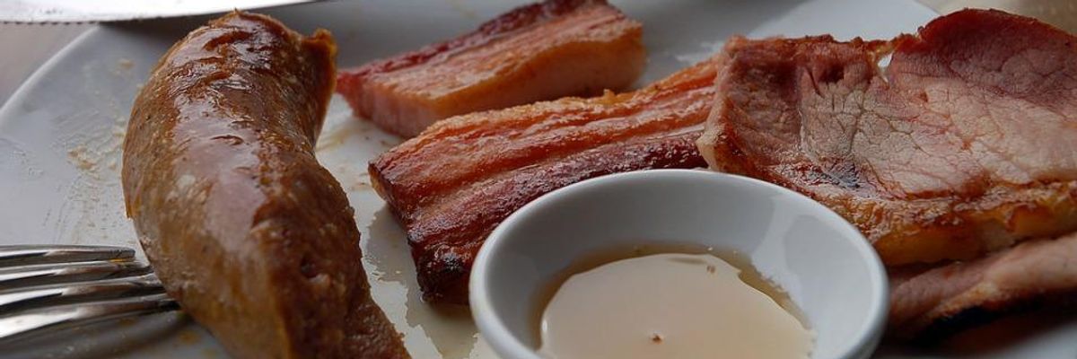 Sausage, bacon and ham