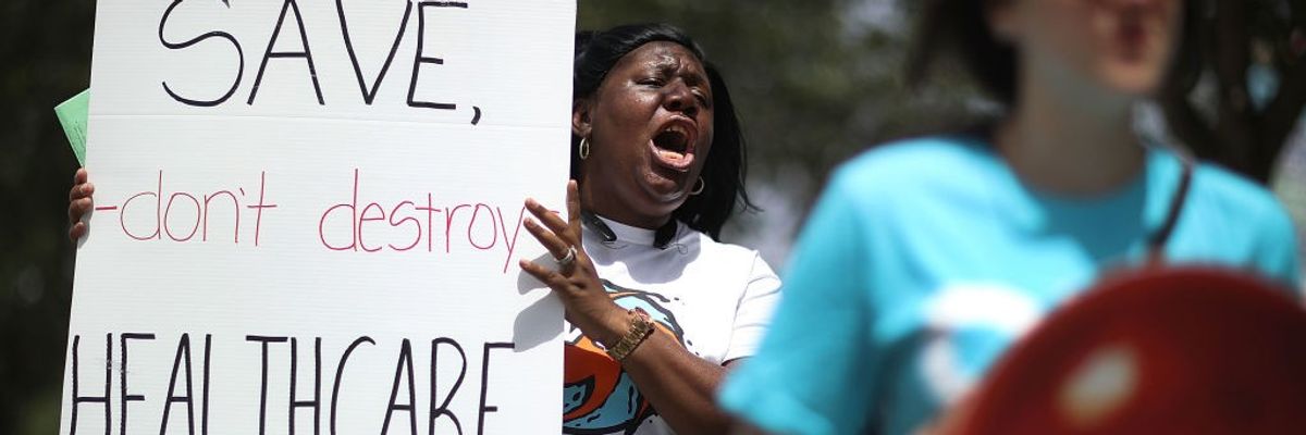 "Save don't destroy healthcare"