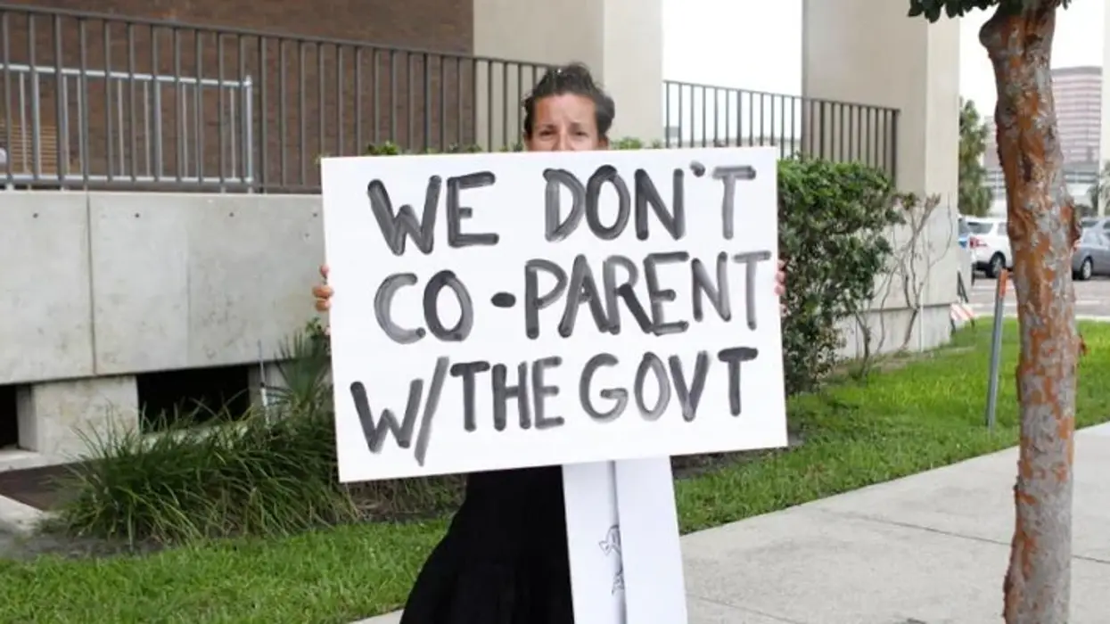 School board protester