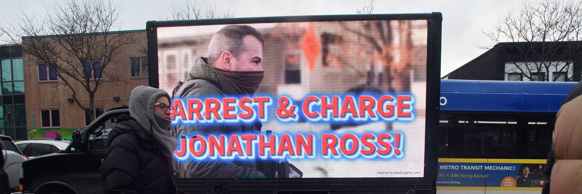 Screen calling for arrest of Jonathan Ross
