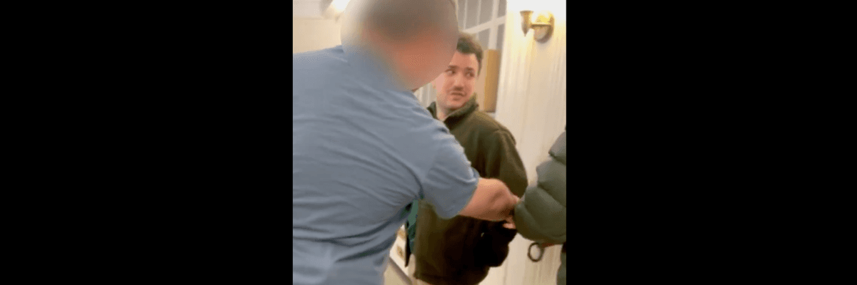 screen grab of Khalil's arrest