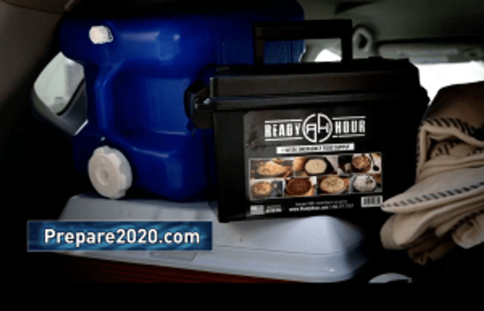 Screenshot of ad for survival kit from Trump rally