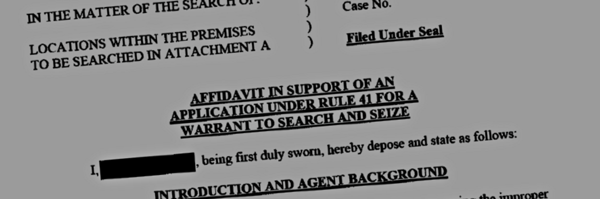 Screenshot of FBI affadavit