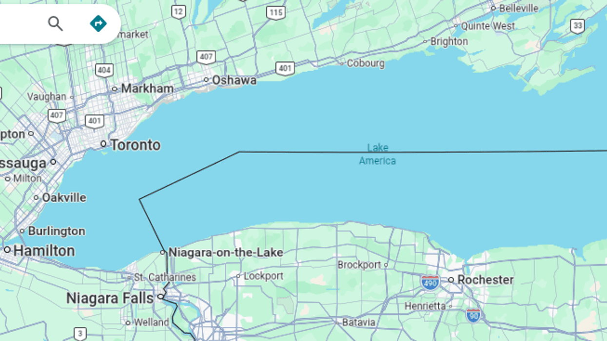 Screenshot of Google Maps with "Lake America"