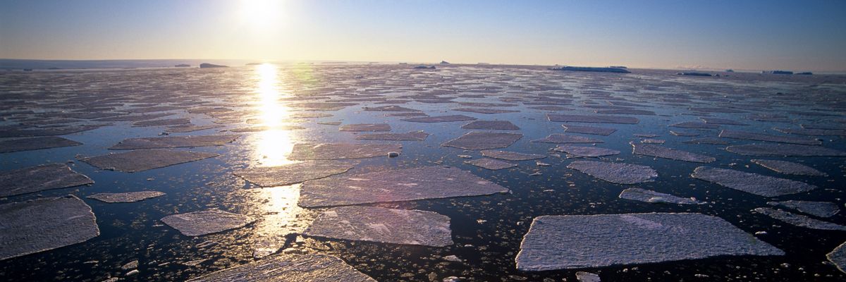 Sea ice breaks up in Antarctica. ​