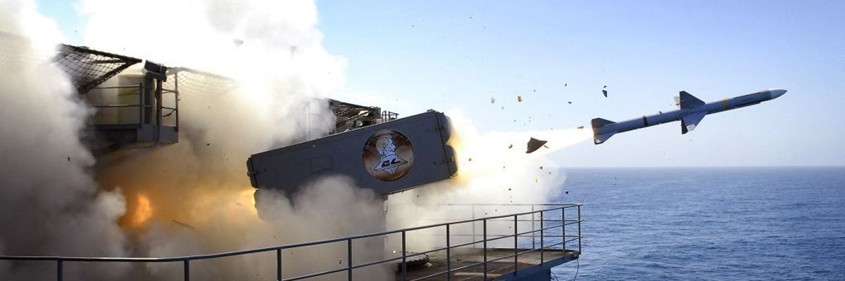 Sea Sparrow Missile launches