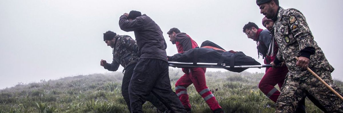 Search and rescue teams in Iran