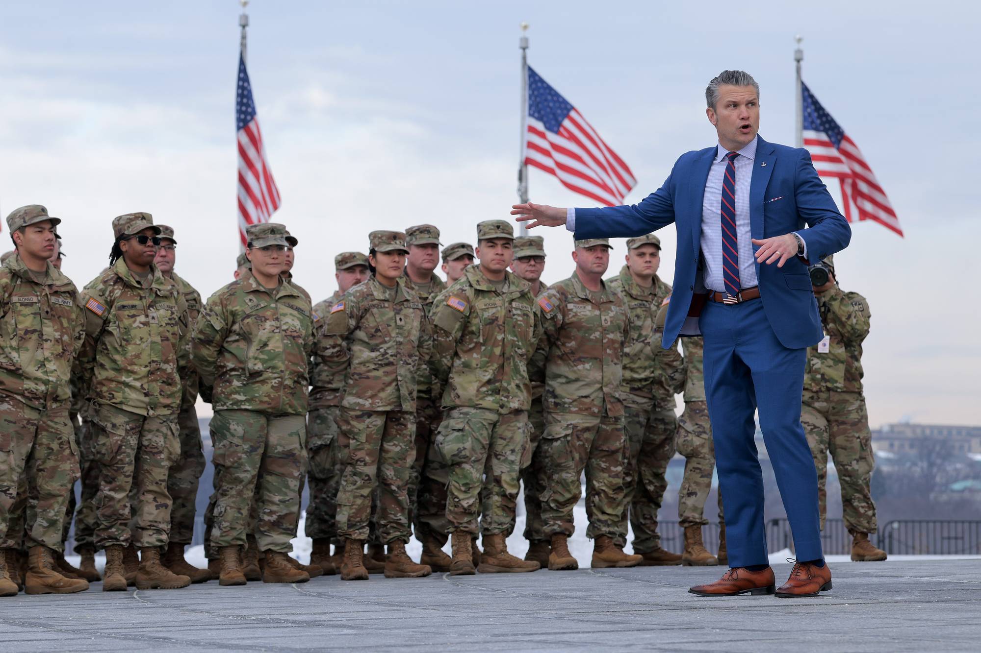 Secretary Hegseth Administers Oath Of Enlistment At Washington Monument