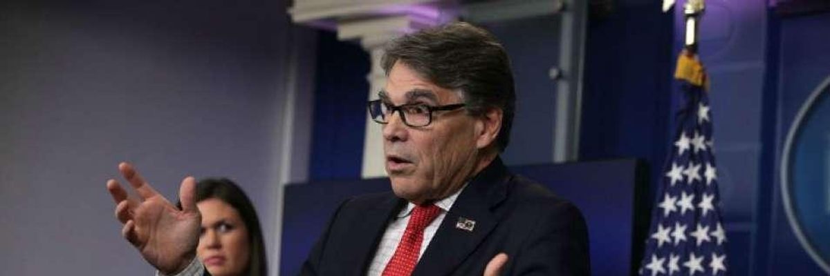 Critics on Guard Against Pro-Coal Agenda Even as Rick Perry's Bailout Plan Proves 'Too Far a Stretch Even for Trump White House'