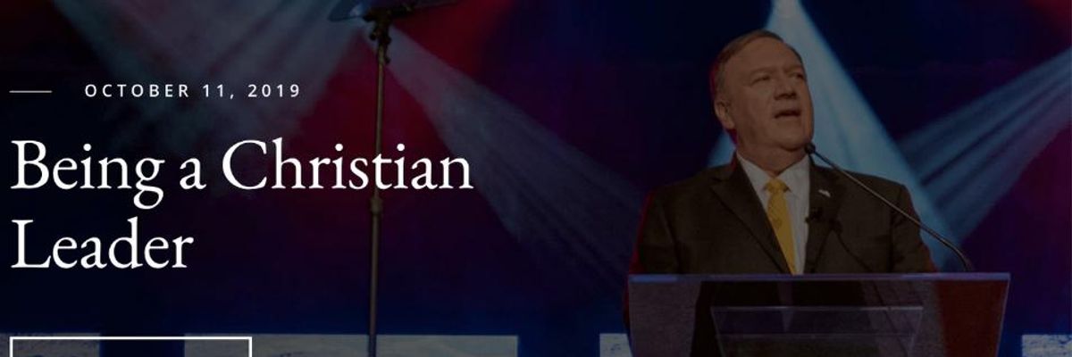 US State Dept. Under Fire for Using Official Website to Promote Pompeo's "Christian Nationalist Talking Points"