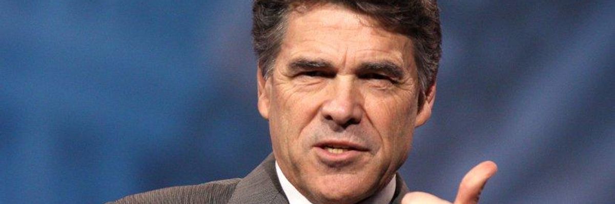 Petrochemical Booster Rick Perry Rides to the Rescue of the Fracking Industry