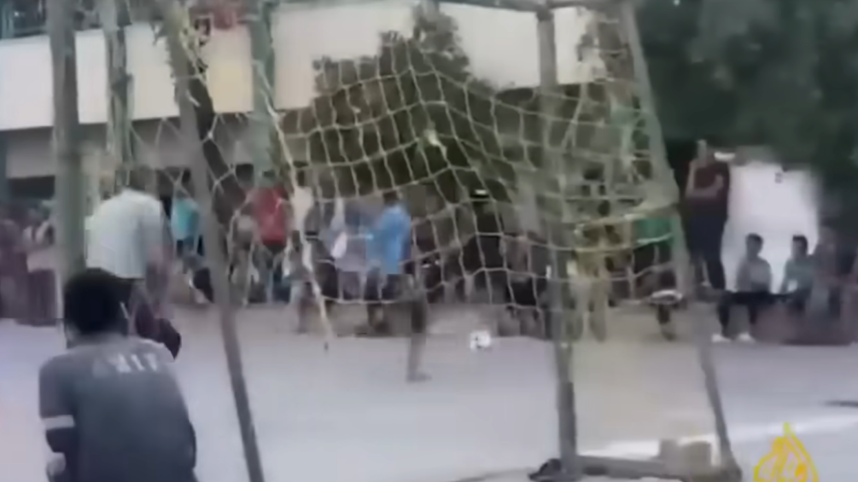 Seen of pickup football game in Gaza moments before Israel bombing