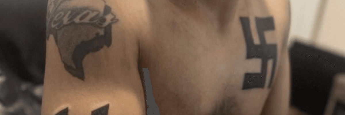 Selfie of Texas neo-Nazi with swastika tattoo who shot and killed eight people.