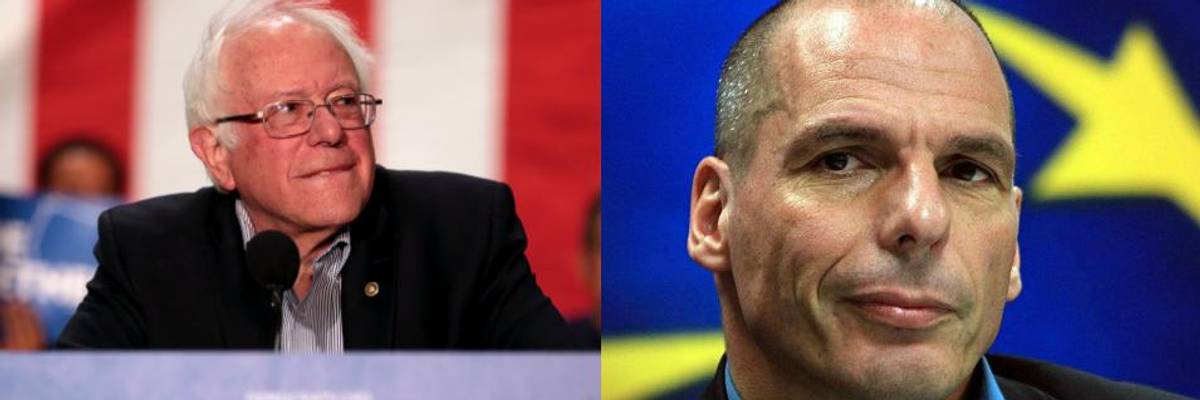 Sen. Bernie Sanders and former Greek Finance Minister Yanis Varoufakis