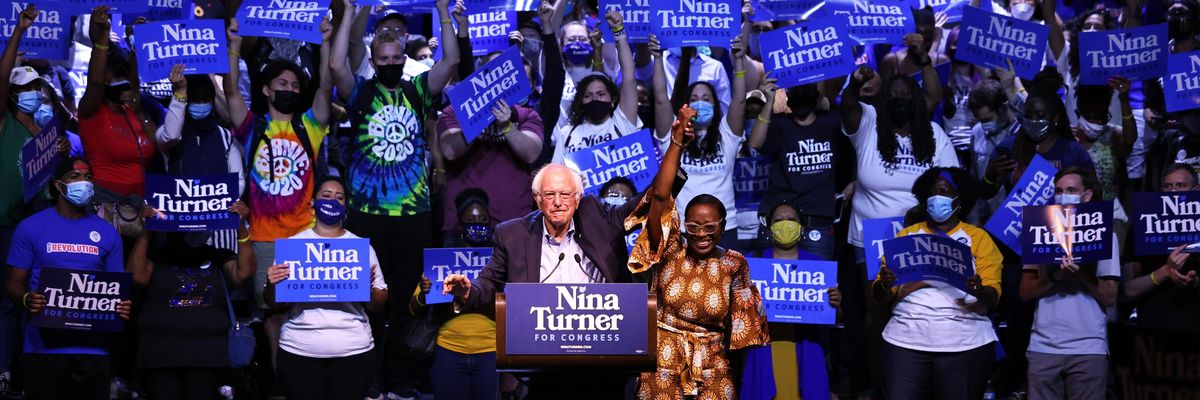 Sen. Bernie Sanders and Nina Turner