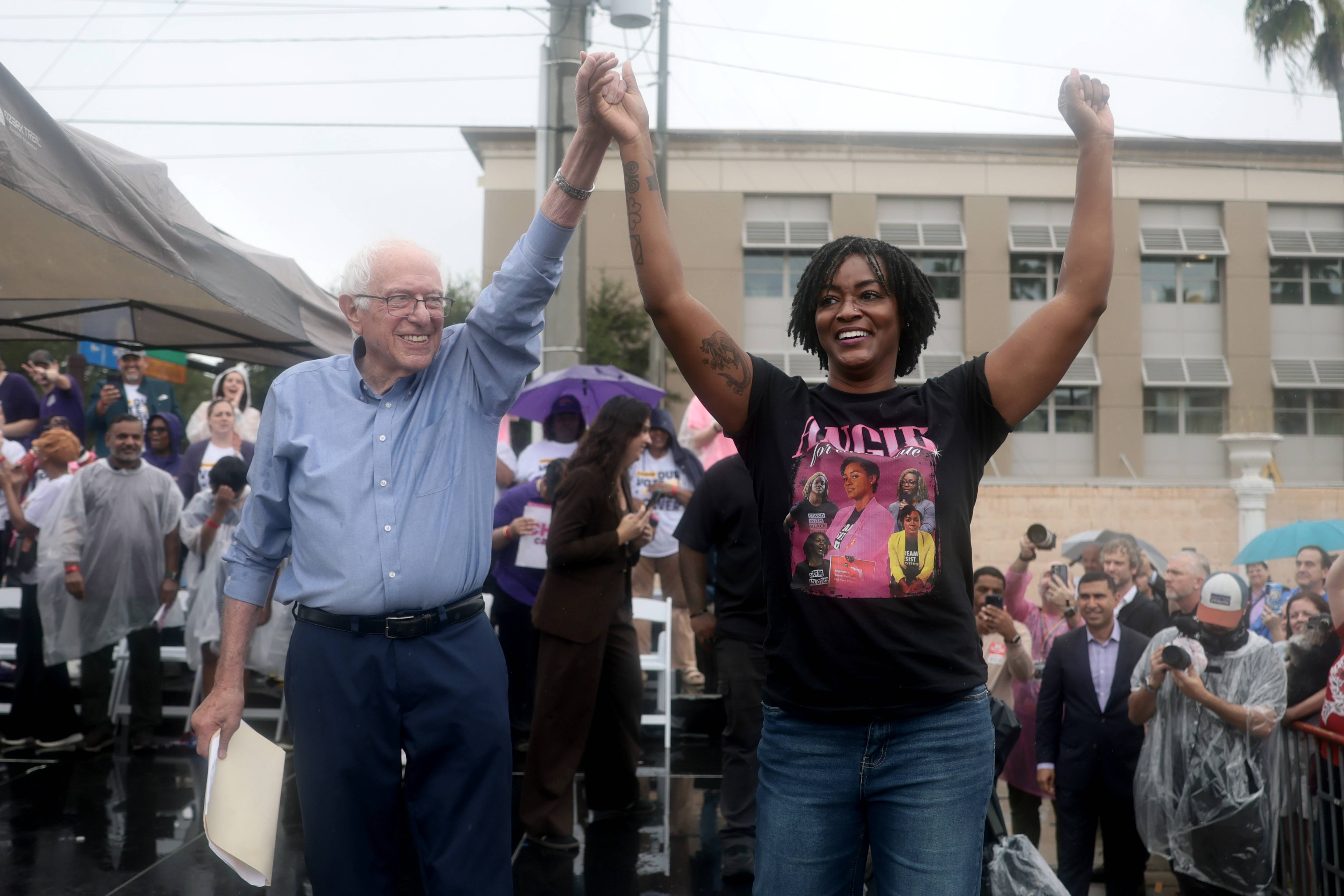 Sen. Bernie Sanders Campaigns For Senate Candidate In Florida Angie Nixon In Tampa