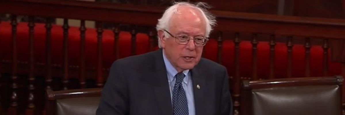Sen. Bernie Sanders delivering a speech on the Senate floor on Monday, December 15, 2014.