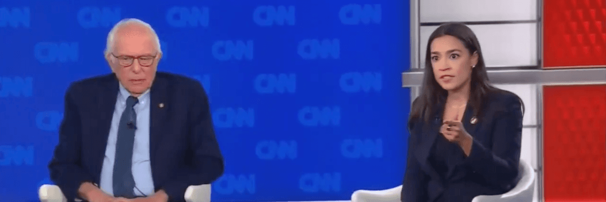 Sen. Bernie Sanders (I-Vt.) and Rep. Alexandria Ocasio-Cortez (D-NY)